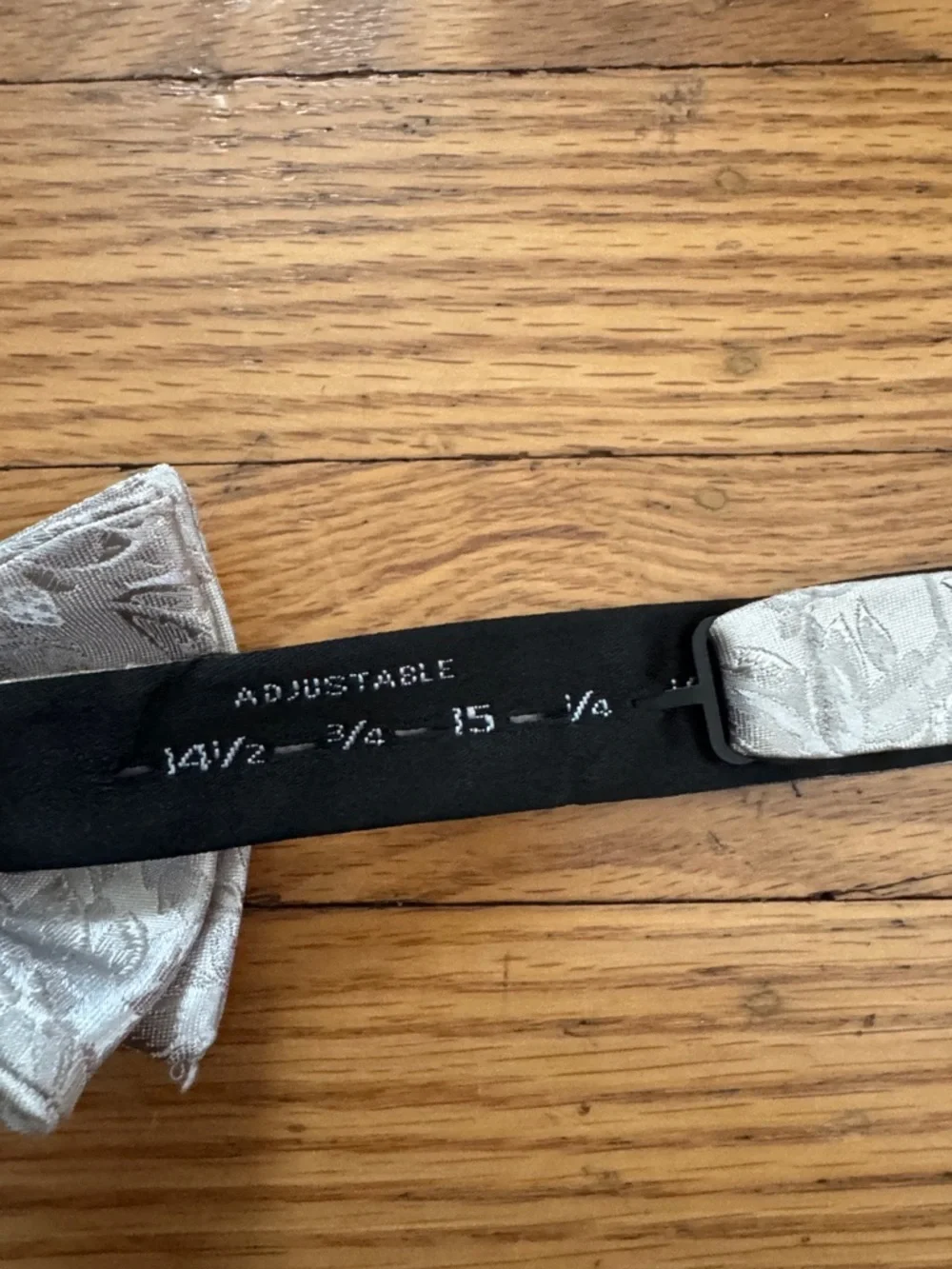 Silver Floral Jacquard Bow Tie